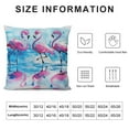 thumbnail image 5 of Nawypu  Animal Pillow Cushion Cover, Flamingos Love Birds Feather Romance Brushstroke Splash Watercolor Effect, Decorative Square Accent Pillow Case, Pink Blue Purple, 5 of 5