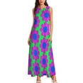 thumbnail image 3 of Pink Blue Hippie Flower Power Daisy Long Dress Dresses gala Woman's eving dress prom clothes dress, 3 of 7