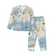 thumbnail image 1 of Fotbe Animals Travel World Map Conjunto de Pijama de Manga Larga para Mujer con Estampado, Ropa de Dormir de 2 Piezas, Conjunto de Casa Suave y Cómodo con Bolsillos-Large, 1 of 7