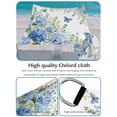 thumbnail image 4 of Blue Floral Sun Shade Sail 8' x 10', Summer Country Blue Hydrangea Floral Butterfly Rectangle Outdoor Sunshade Canopy, Waterproof UV Block Patio Covers for Garden Yard Beach, 4 of 9