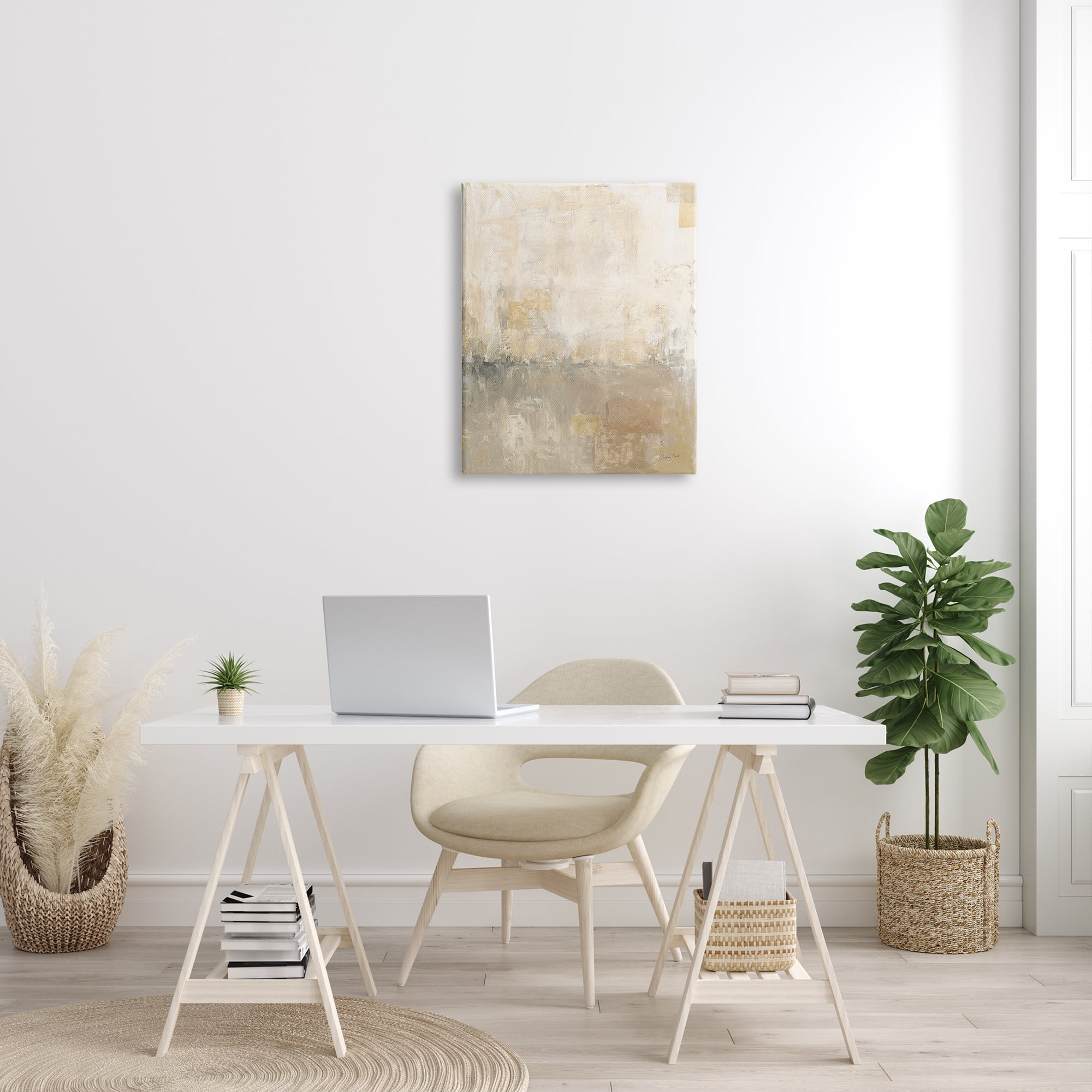 Stupell Industries Abstract Desert Horizon Landscape Distressed Grey Beige Shapes, 24 x 30, Design by Courtney Prahl