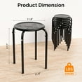 thumbnail image 3 of VINGLI 17.7in Metal Stackable Stools Portable Stacking Chairs Nesting Stool Decoration Round Stools Pack of 6 for Home Outdoor Indoor Office, Black, 3 of 12