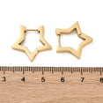 thumbnail image 2 of 10Pair 304 Stainless Steel Star Huggie Hoop Earrings Golden 20x21x3mm Pin: 1mm, 2 of 4