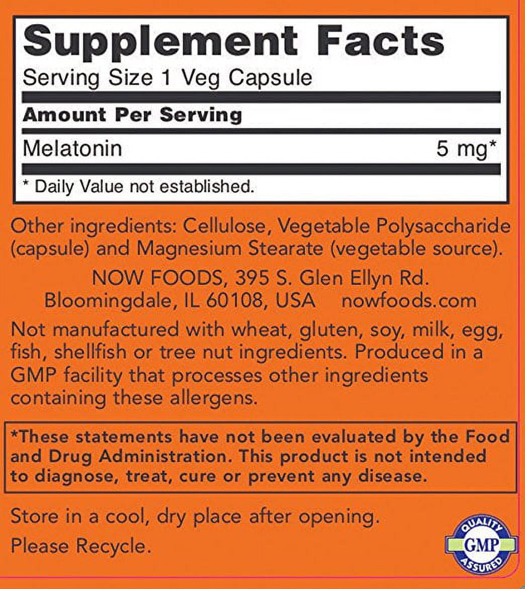 Now Foods - Melatonin 5 mg 180 Vcaps (Pack of 2)
