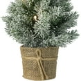 thumbnail image 3 of Northlight 1.4 FT LED Mini Flocked Artificial Tabletop Christmas Tree with Burlap Base, Clear Lights, 3 of 4