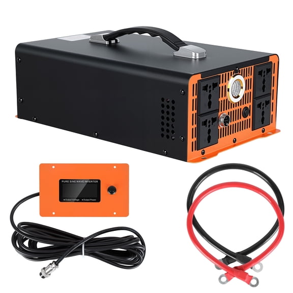 Mohsoe Pure Sine Wave Inverter 3000W 6000W Peak, 12V to 110V/120V AC with 4 Outlets, Remote Control & LCD Display, for RV Camping Truck Emergency Power Supply