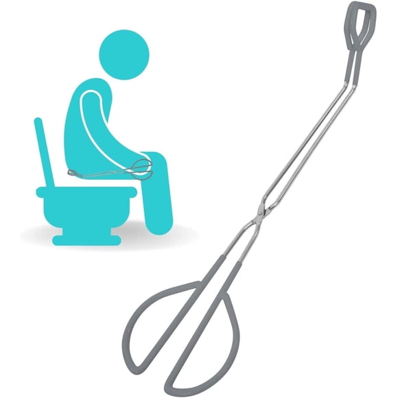 Toilet Aids for Wiping Bottom - Tongs for Toileting, Wiper Reacher Tool, Self Wipe Assist - Handicap Accessories for Daily Living, Limited Mobility - Long Handle