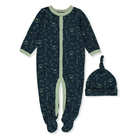 

Rene Rofe Baby Boys 2-Piece Dinos Footed Coveralls With Cap Set - navy/green 3 - 6 months (Newborn)