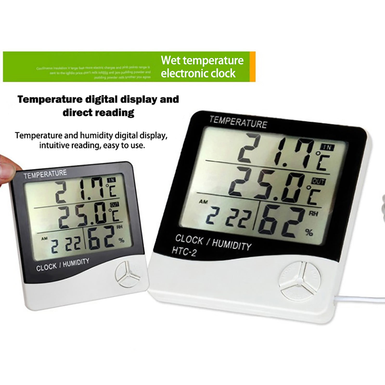 LCD Digital Temperature Humidity Meter HTC-2 Hygrometer Thermometer U 6T8T