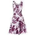 thumbnail image 5 of Kcodviy Robe d'Été Ample Sans Manches Ligne A Courte Imprimée Décontractée Robes d'Été pour Adolescentes Robe d'Été Col en U Robes pour Femmes Longueur Midi Robe pour Femme, 5 of 5