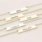 Bar Necklace Personalized - Custom Name Necklace - Name Jewelry Friendship Necklace - Best Friend Necklace - Gift for Her