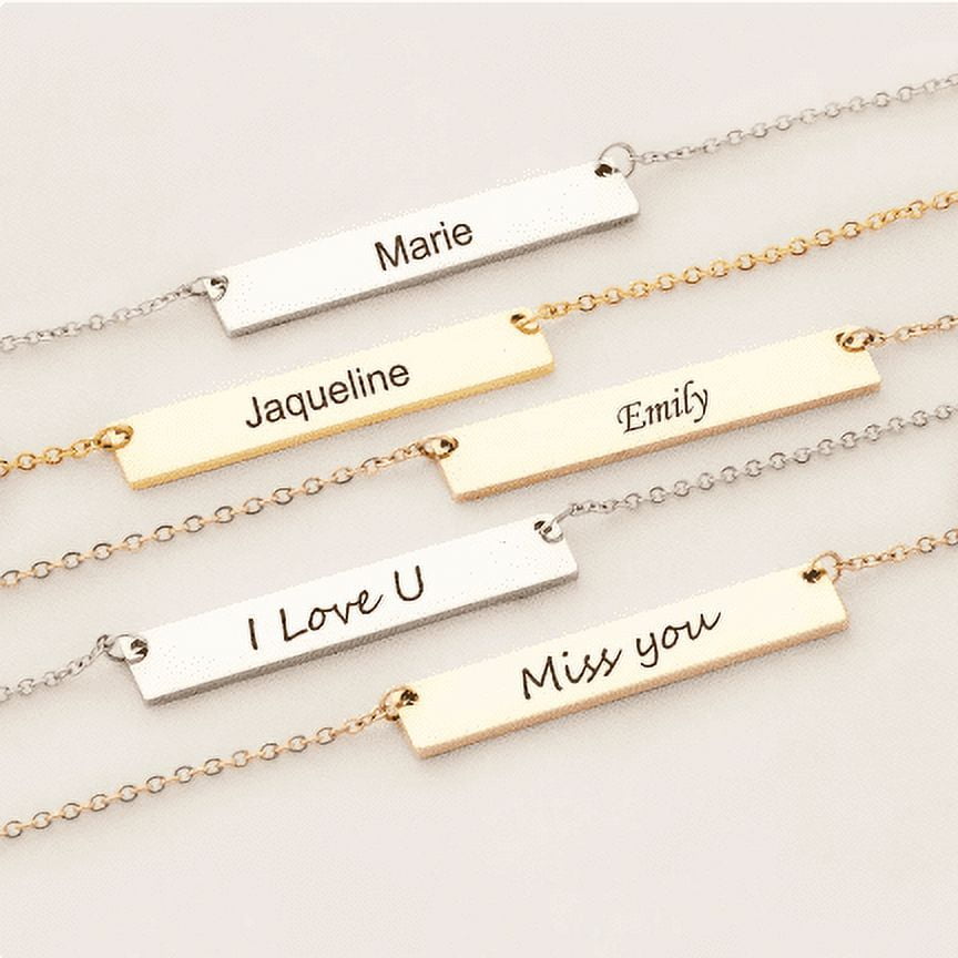 Bar Necklace Personalized - Custom Name Necklace - Name Jewelry Friendship Necklace - Best Friend Necklace - Gift for Her
