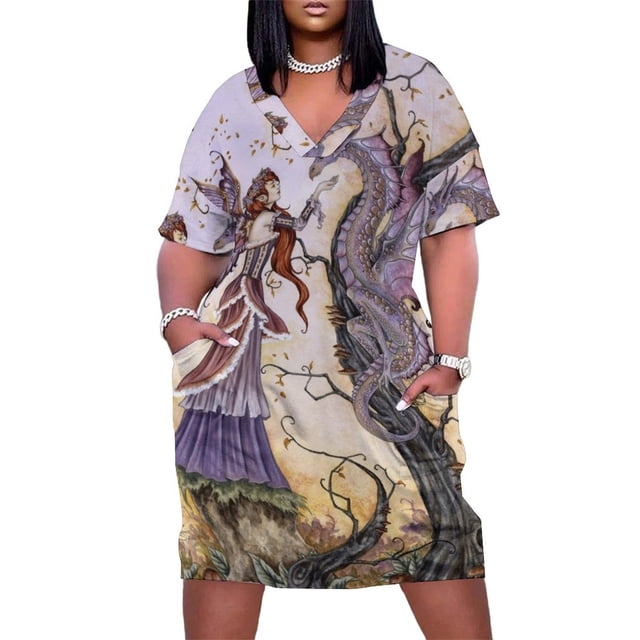 Vestido holgado con bolsillos de El Encantador de Dragones para mujer Vestidos de mujer vestido