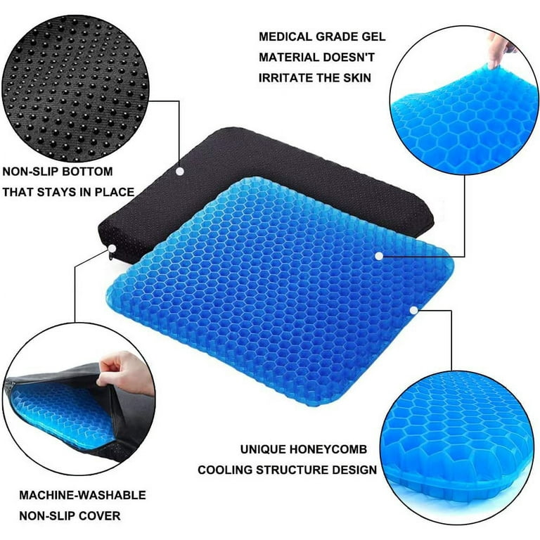 Gel Seat Cushion Double Thick Gel Cushion,Non-Slip Cover,Help in