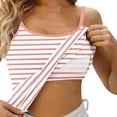 thumbnail image 2 of Women's Camisole Tank Tops Striped Tank Top with Built in Bra Adjustable Spaghetti Strap Cami Tank Tops Sleep Tank Tops, 2 of 4