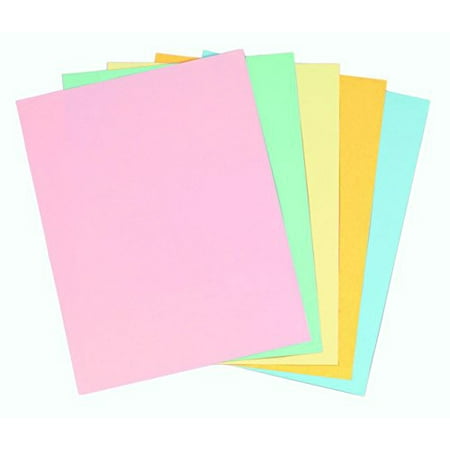 Staples Pastels Colored Copy Paper, Assorted, 8.5 x 11 inch Letter Size, 20lb Density, 30% Recycled, Acid-Free, Pink Green Gold Blue Canary Yellow, 400 Total Sheets (Best Way To Staple Paper)