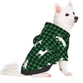 thumbnail image 2 of Xecao Christmas tree green plaid Pattern Sweatshirts Winter Pet Dog Hoodie Puppy Coat Dog Sweaters Dog Clothes with Hat Dog Clothes Costume Outfit,Small Pets Wear-, 2 of 7