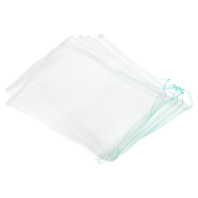 Unique Bargains Aquarium Filter Media Bags 35x25cm 6 Pack Fish Tank Mesh Bags with Drawstrings White