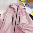 thumbnail image 6 of Dwaogom Womens Waterproof Rain Jacket Lightweight Raincoat Hooded Outdoor Windbreaker Fashion Women's Casual Long Sleeve Solid Zipper Ladies Tops Blouse Coat Outwear Jacket, 6 of 9