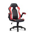 thumbnail image 1 of MoNiBloom Video Gaming Chair PU Leather Gamer Chair with Flip-up Arms High-Back Racing Style Adjustable Swivel Task Chair for Kids Teens Adults, Black/Red, 1 of 4