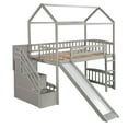 thumbnail image 5 of Harper & Bright Designs Twin House Loft Bed with Slide and Stairs, Loft Bed with Storage Drawers, Wood Cabin Loft Bed for Boys Girls, Gray, 5 of 14