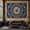 thumbnail image 6 of Cosmic Lotus Mandala on a Deep Navy Background Mystical Celestial for Meditation Enthusiasts Spiritual Wall Art Housewarming Gift Tapestry Wall Hanging for Bedroom and Yoga Room, 6 of 7
