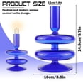 thumbnail image 2 of ABCISI Taper Candle Holders, Glass Candle Stick Holder Modern Candle Holders for Tapered Candlesticks Wedding Reception Centerpieces Christmas (Dark Blue), 2 of 14