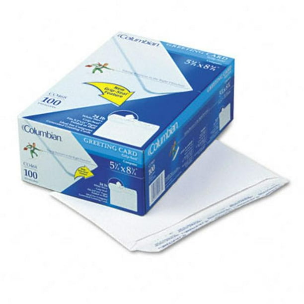 Mead Westvaco CO468 Enveloppe de Carte de Voeux Grip-Seal Contemporain A9 Blanc 100/boîte