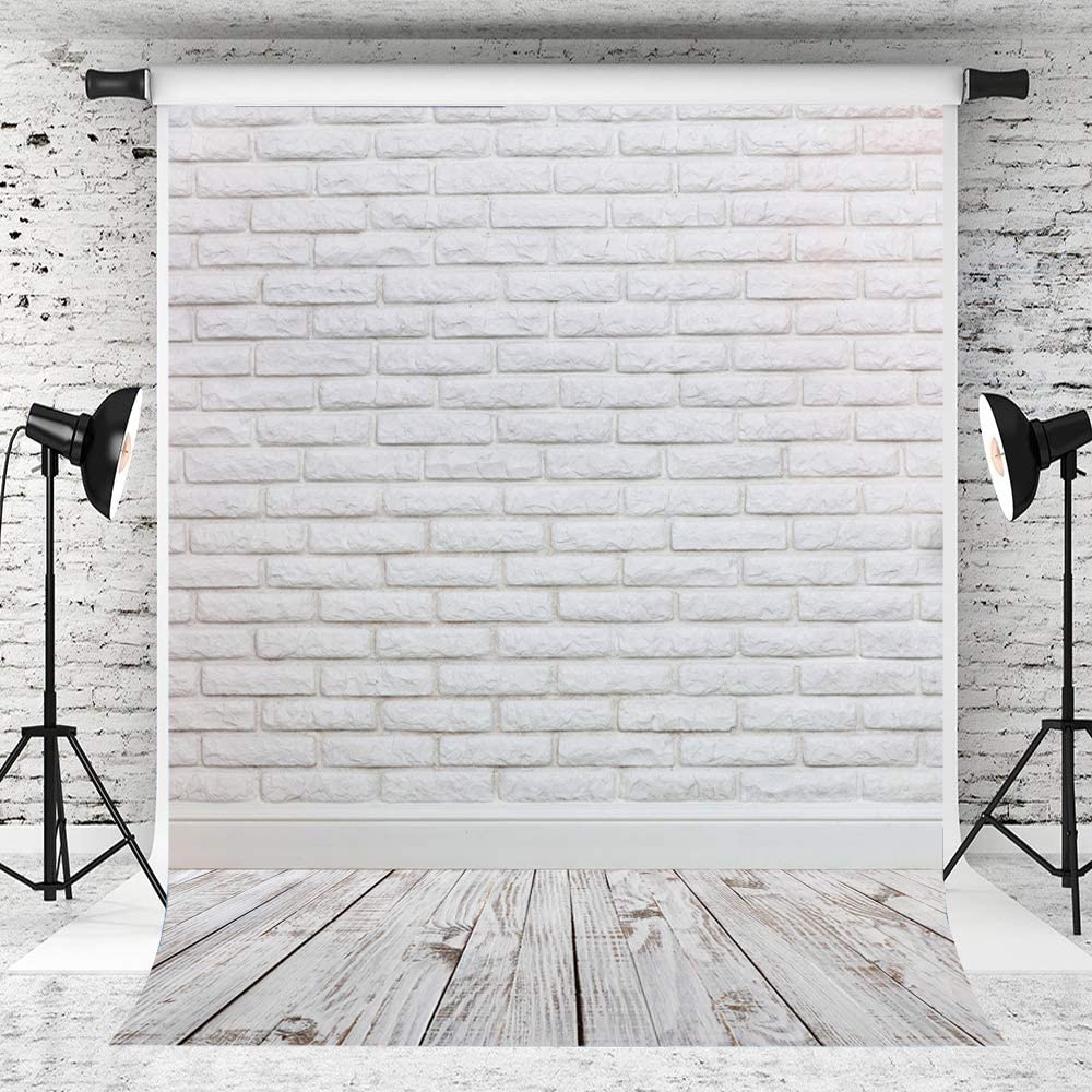 Wolada 5x7ft White Brick Wall With Wood Floor Backdrop Vitage Photography Vinyl Backdrops Background Photo Studio Prop Walmart Canada