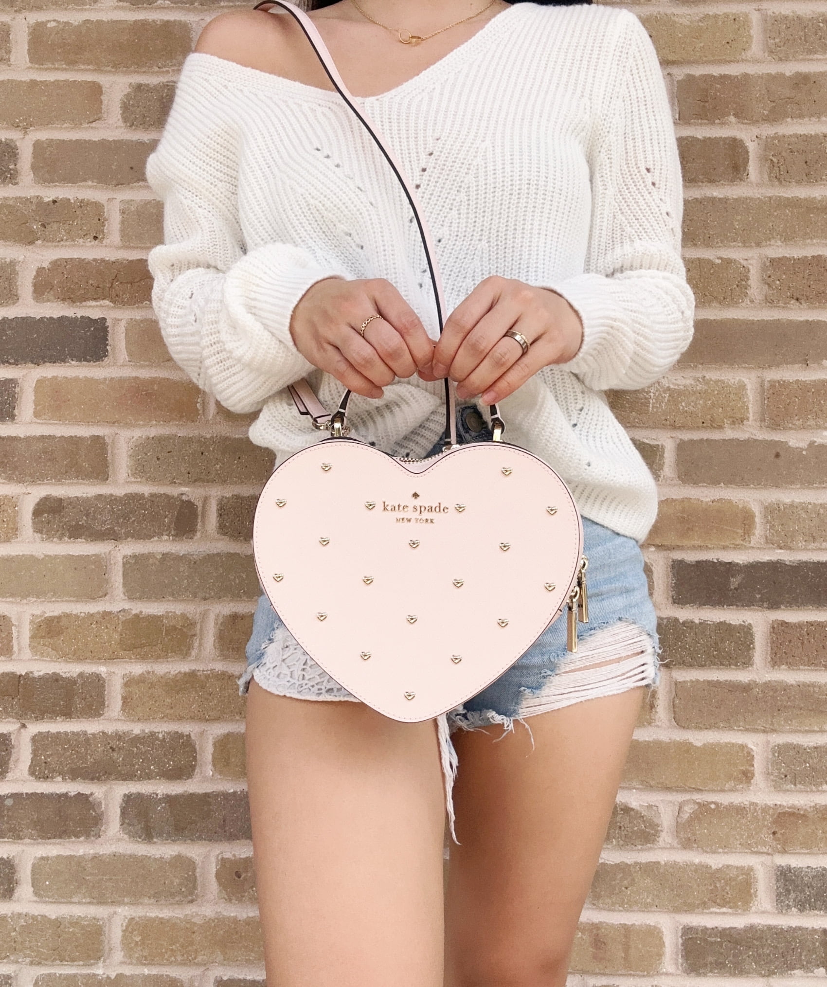 Kate spade purse Love Shack Mini Heart Crossbody Bag mango ice