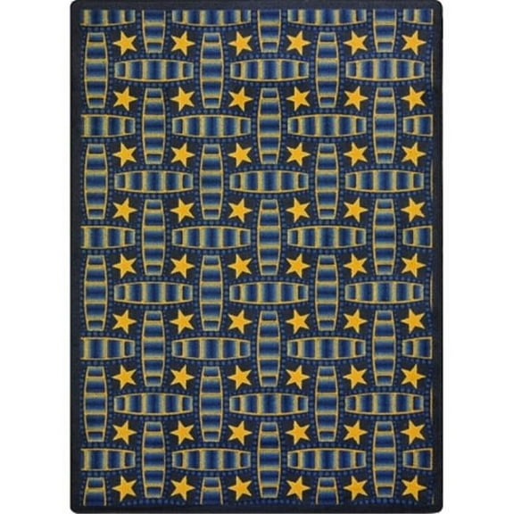 Any Day Matinee Marquee Star Rectangle Theater Area Rugs  04 Blue - 3 ft. 10 in. x 5 ft. 4 in.