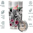 thumbnail image 2 of Highland Cow Mug 20 Oz with Lid - Cow Tumbler Isolated Stainless Steel, Purple Daisy Cow Print Coffee Travel Mugs Cup For Women Girls Cows Lovers, Black and White Cow Themed Gifts, 2 of 6