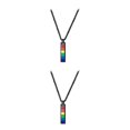 thumbnail image 1 of Guardurnaity Chic Peace Rainbow Pendant Necklace Chain Gift 2piezas Negro, 1 of 1