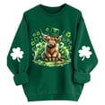thumbnail image 3 of WOYY St. Patrick's Day Sweatshirts for Girls Clover Graphic Crew Neck Pullover, Sizes 3-14, 3 of 3
