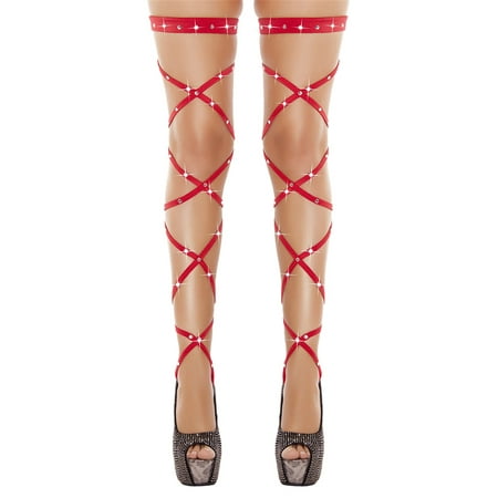 

FOCUSNORM Women Shiny Rhinestone Leg Wraps for Raves Dancing Music Festival Club Wear