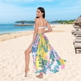 thumbnail image 6 of FORMRS Womens Long Sarong Beach Wrap Semi-Sheer Bikini Skirt Bathing Swimsuit Cover Up, Green Mountains, 6 of 7