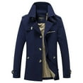 thumbnail image 1 of Cloudstyle Men's Slim Notched Collar Single Breasted Cotton Jacket Office Trench Coat, 1 of 5