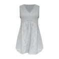 thumbnail image 5 of Endives Tank Tops For Women Linen Top V Neck Pleated Sleeveless Tops Summer Casual Shirts Pullover Tops Light Ashy, 5 of 5