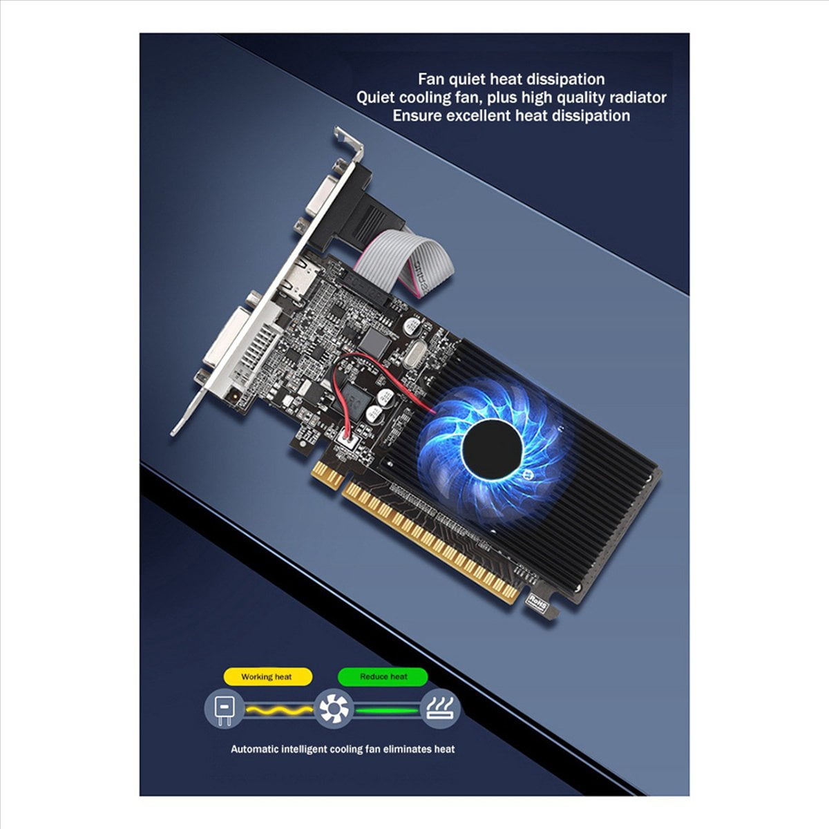 2X GT210 1GB GDDR3 64Bit Graphics Card PClE X16 2.0 GPU Computer Graphics Card DVI-D+VGA+HD Desktop Video Card,2 x Graphics Card,Black