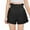 Black, variant on FNFYFH Shorts for Girls Summer Elastic Waisted Short Pants Kids Cotton Solid Shorts,Khaki