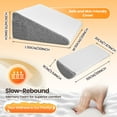 thumbnail image 4 of AMTPM Bed Wedge Pillow, Memory Foam Triangle Pillow for Sleep Apnea, Acid Reflux, Snoring, 12Inch Leg Elevation, Back Support for Sitting Up in Bed, Incline Cushion for Sleeping, Reading, 4 of 10