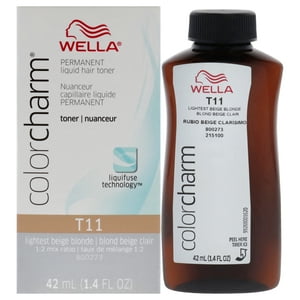 Wella - Tónico Líquido Permanente Color Charm - T11 Rubio Beige Más Claro De Para Unisex - Tónico De 1,4 Oz