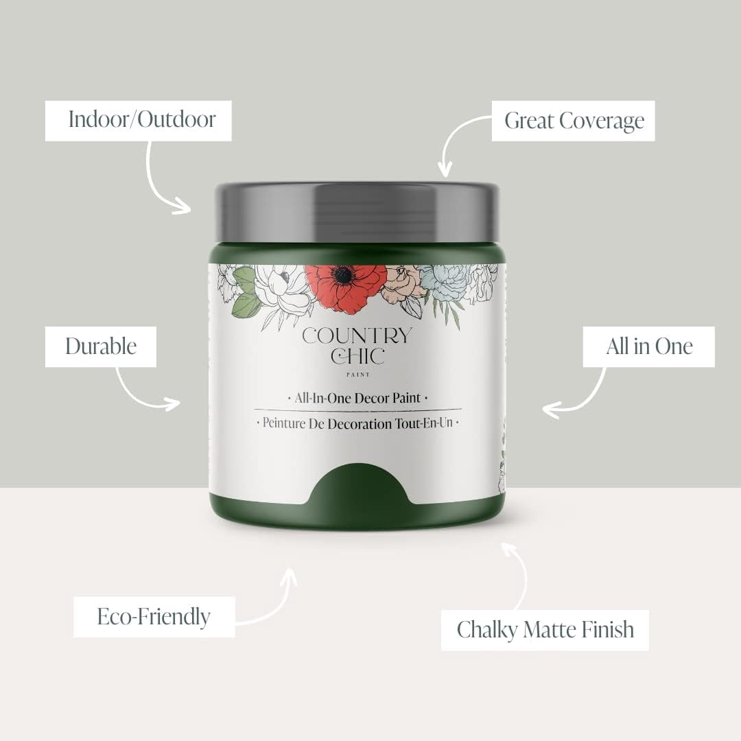 JJEAN-Country Chic All-in-One Chalk Paint for Furniture, Cabinets, Home Decor, Eco-Friendly, Matte Finish, Built-In Primer & Top Coat for Wood, Metal - Fireworks (Forest Green) - 4 oz (118 ml)