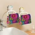 thumbnail image 6 of 6PCS Dish Towels and Dish Cloths Reuseable Dishcloths Sets for Washing Dishes, Cooking, Baking Size 11" x 11" Colorful Blooming Flowers, 6 of 9