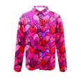 thumbnail image 4 of SERTG Mens Valentine's Day Fashion Print Shirt Lapel Long Sleeve Button Down Collar Casual Breathable Soft Tops(Pink,L), 4 of 5