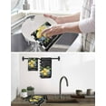 thumbnail image 6 of Lemon Kitchen Dish Towels for Drying Dishes Set of 2, Spring Summer Black White Checkered Plaid Waffle Weave Microfiber Terry Hand Tea Bathroom Towels Quick Dry & Absorbent Towel 15.7x23.6, 6 of 7