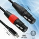 thumbnail image 4 of Cable de audio USB C a doble XLR hembra Anewbig de 10 pies, negro, 4 of 9