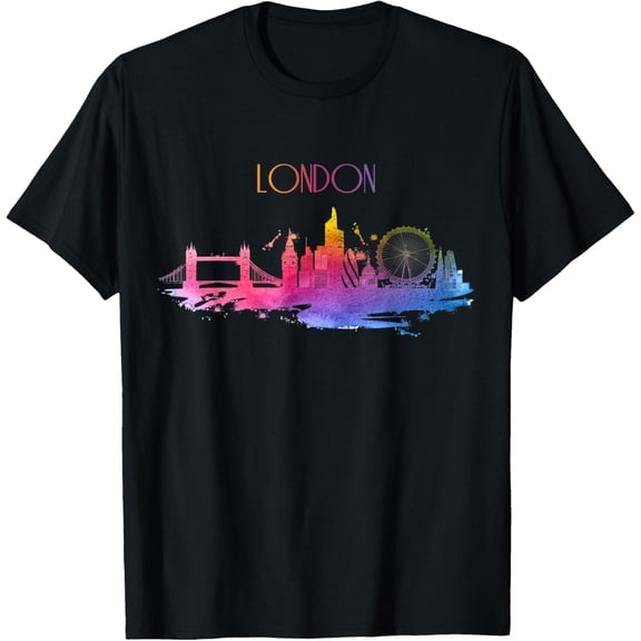 t-shirt London Skyline Watercolor Art UK England Souvenir Gift T-Shirt.