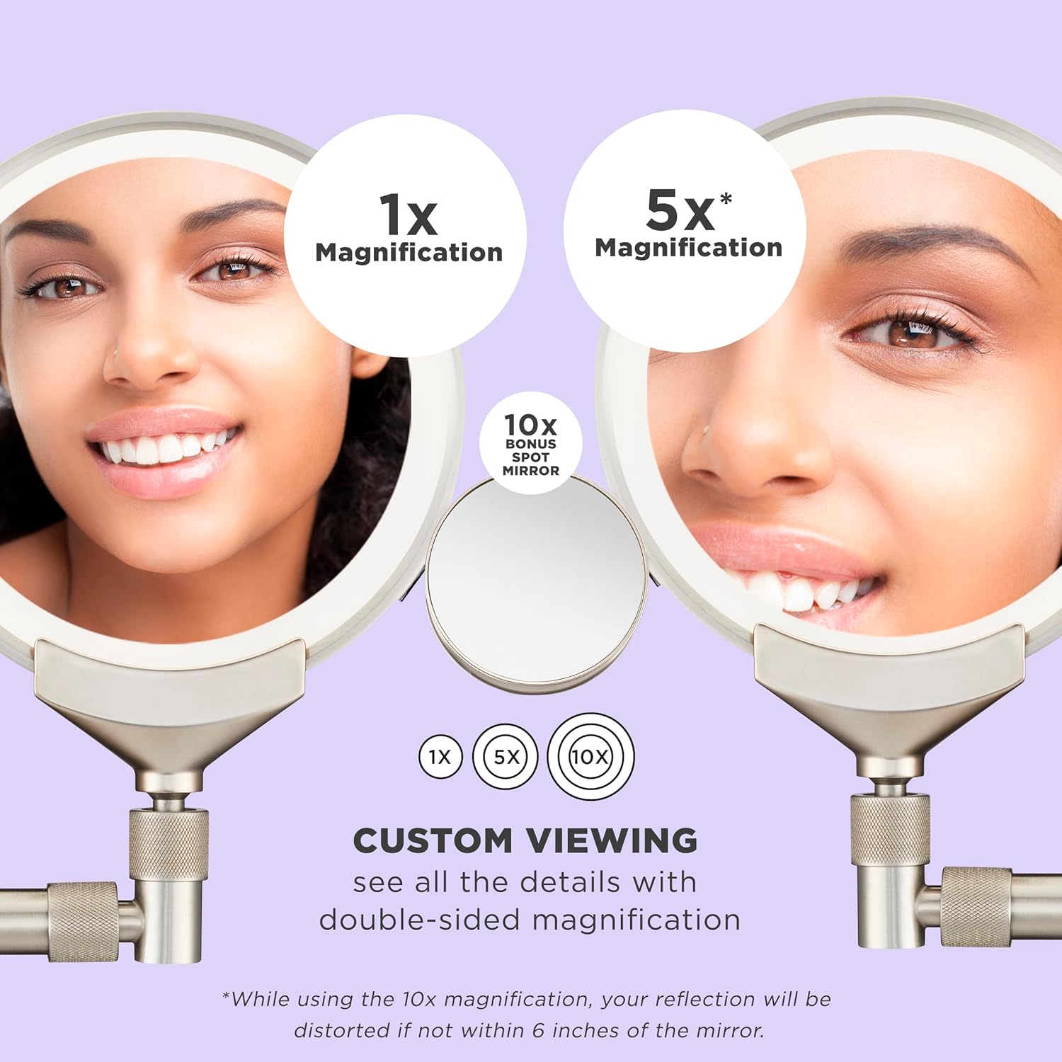 Conair Lighted Wall Mount Vanity Mirror, 1X/5X/10X Magnifying LED photo 4