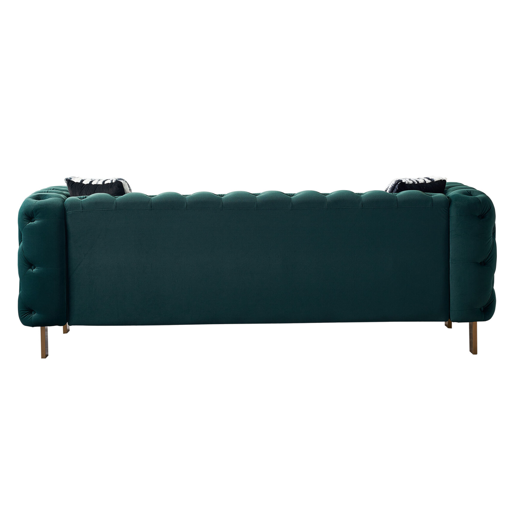 84.25 Inch Oversized Velvet Sofa for Living Room,Long Upholstered Velvet Sofa Couch with High Armrest and Metal Legs Decor Furniture,3-Seater Loveseat for Bedroom, Office,Green